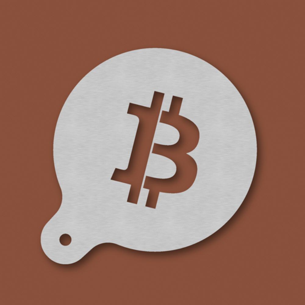 Kaffeeschablone Bitcoin 100 mm