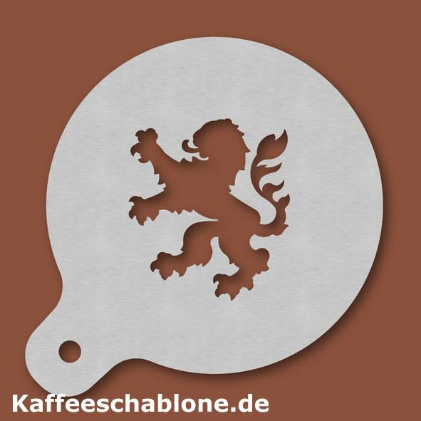 Kaffeeschablone L&ouml;we aus Edelstahl