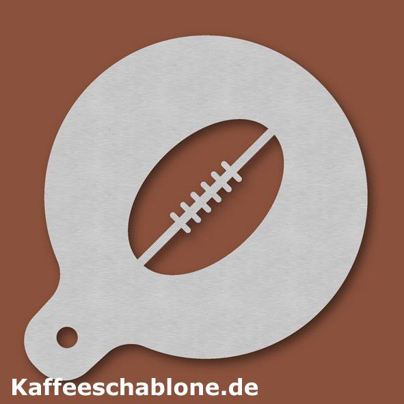 Kaffeeschablone Football aus Edelstahl