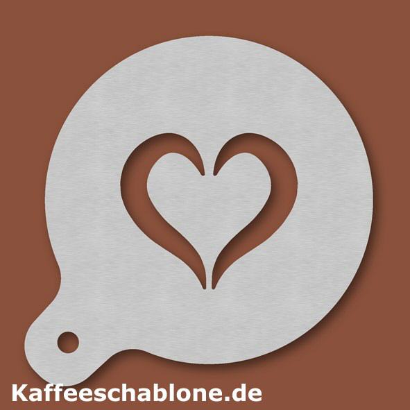 Kaffeeschablone Herz 2er aus Edelstahl