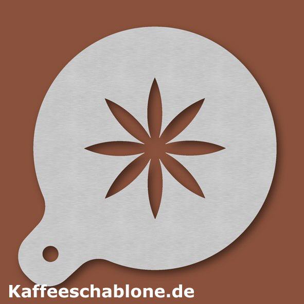 Kaffeeschablone Bl&uuml;te aus Edelstahl