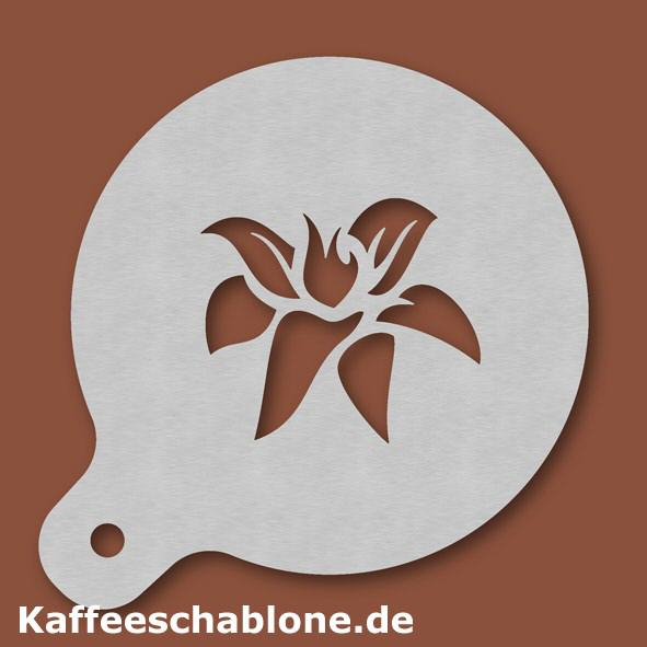 Kaffeeschablone Bl&uuml;te aus Edelstahl