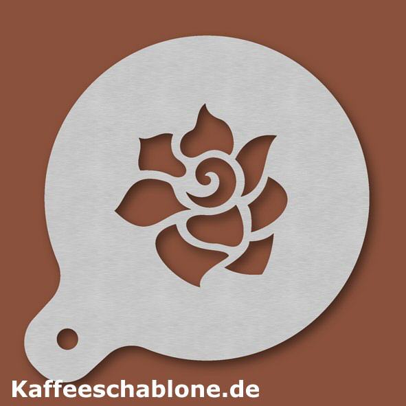 Kaffeeschablone Bl&uuml;te aus Edelstahl