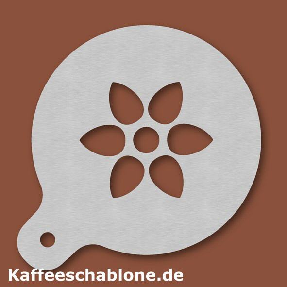 Kaffeeschablone Bl&uuml;te aus Edelstahl