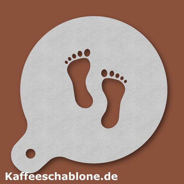 Kaffeeschablone Fu&szlig;spuren aus Edelstahl