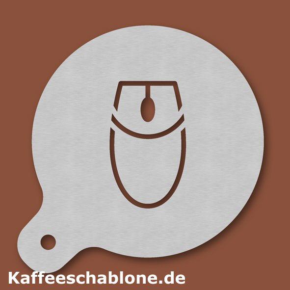 Kaffeeschablone Computermaus aus Edelstahl