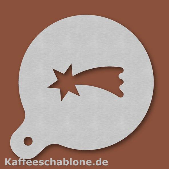 Kaffeeschablone Komet aus Edelstahl