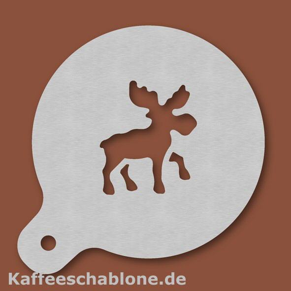 Kaffeeschablone Elch aus Edelstahl