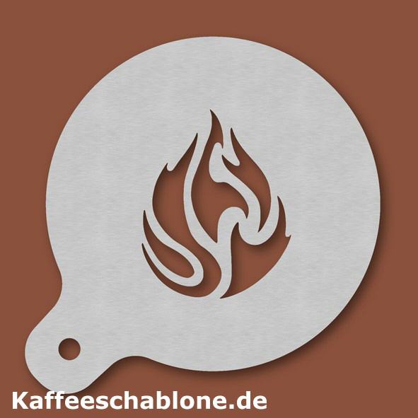 Kaffeeschablone Flamme aus Edelstahl