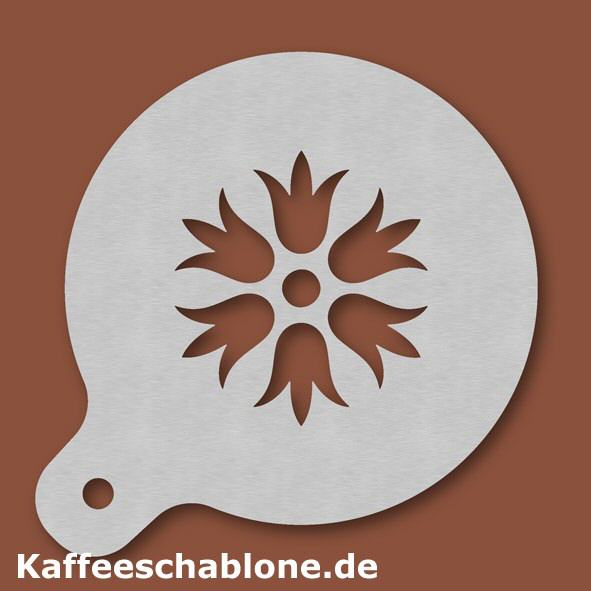 Kaffeeschablone Bl&uuml;te aus Edelstahl