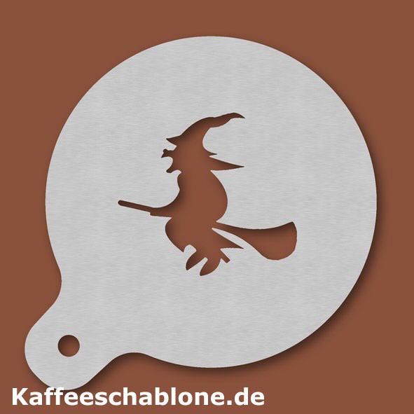 Kaffeeschablone Hexe alt aus Edelstahl
