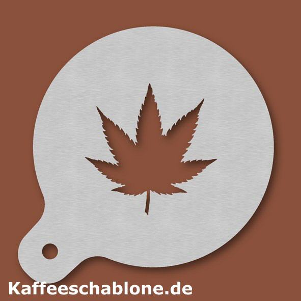 Kaffeeschablone Hanfblatt aus Edelstahl