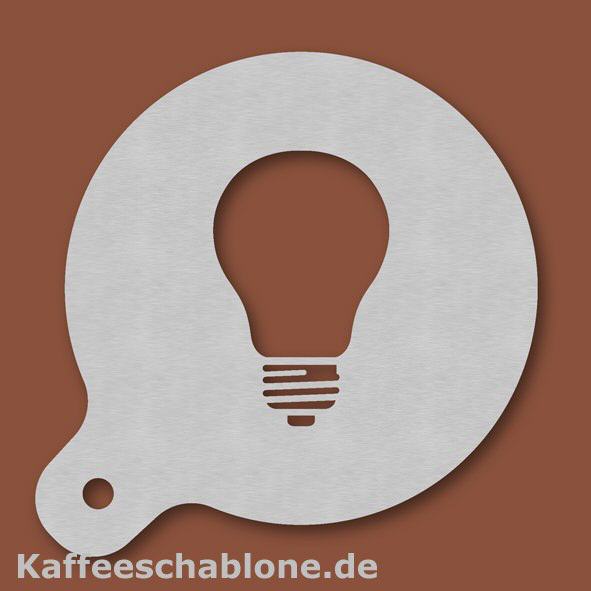 Kaffeeschablone Gl&uuml;hbirne aus Edelstahl