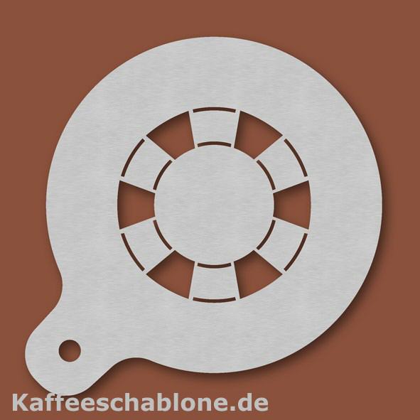 Kaffeeschablone Rettungsring aus Edelstahl