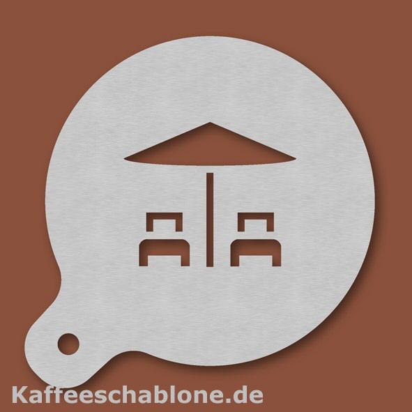 Kaffeeschablone Strandliegen aus Edelstahl