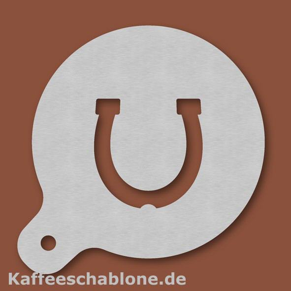 Kaffeeschablone Hufeisen aus Edelstahl