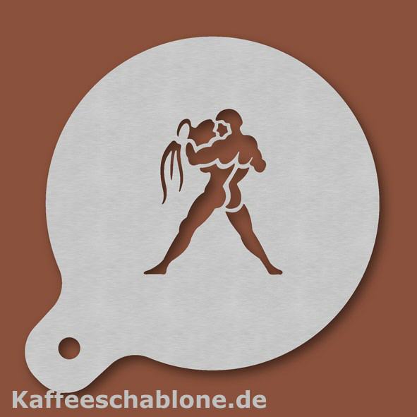 Kaffeeschablone Wassermann aus Edelstahl