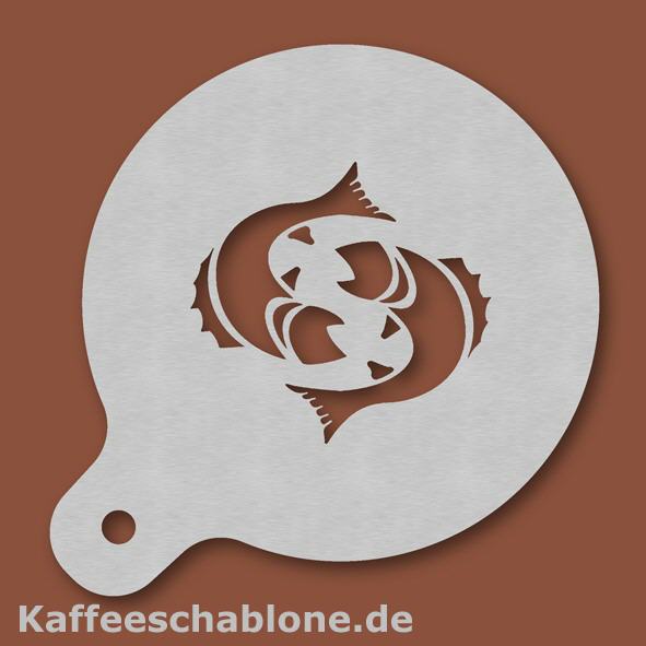 Kaffeeschablone Fische aus Edelstahl
