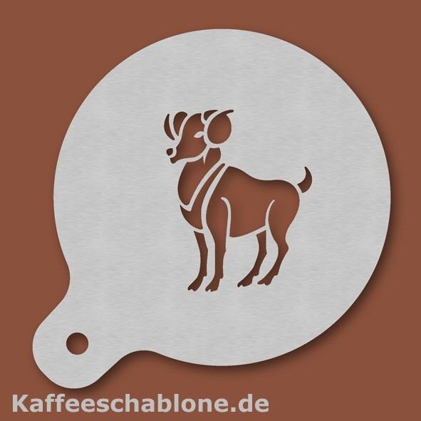 Kaffeeschablone Widder aus Edelstahl