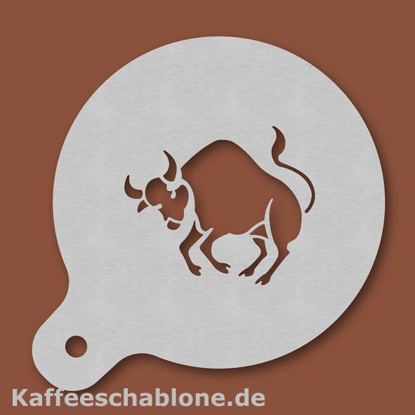 Kaffeeschablone Stier aus Edelstahl