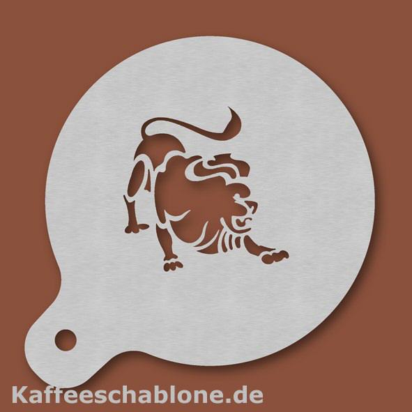 Kaffeeschablone L&ouml;we aus Edelstahl