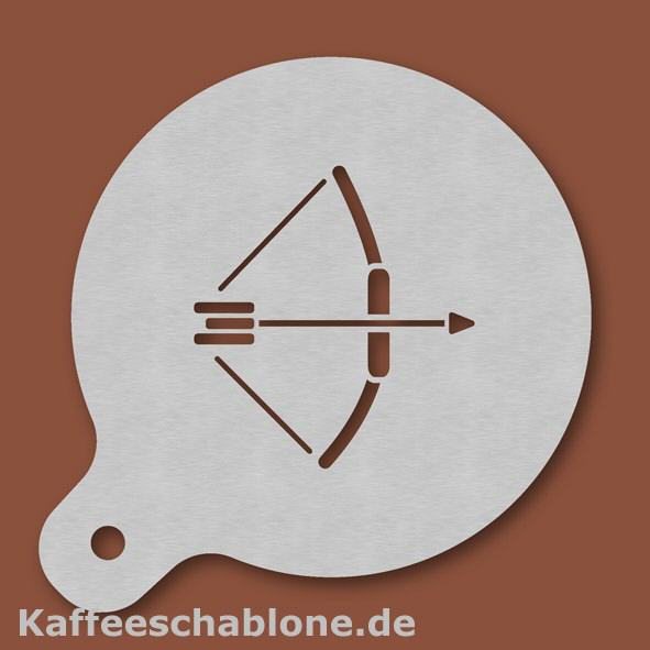 Kaffeeschablone Bogenschie&szlig;en aus Edelstahl
