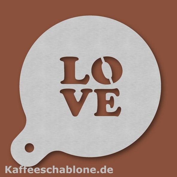 Kaffeeschablone LOVE aus Edelstahl