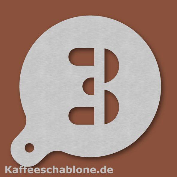 Kaffeeschablone Zahl 3 aus Edelstahl