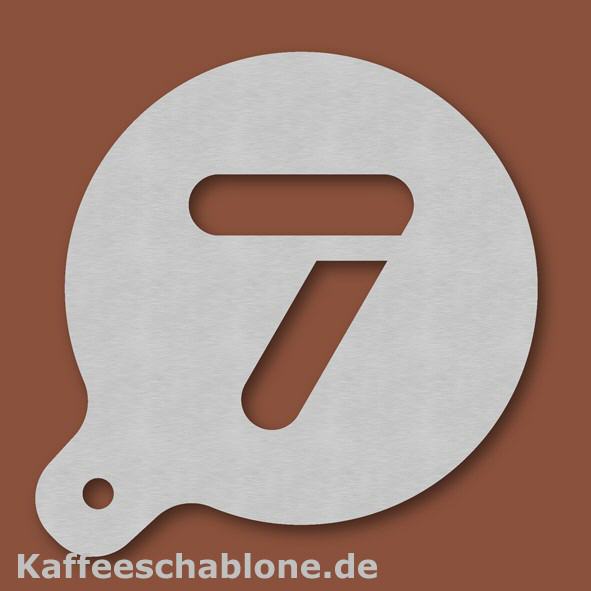 Kaffeeschablone Zahl 7 aus Edelstahl
