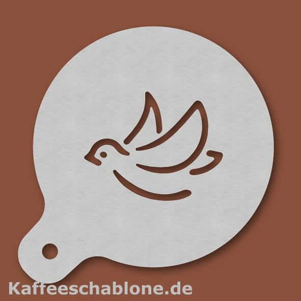 Kaffeeschablone Vogel aus Edelstahl