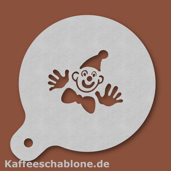 Kaffeeschablone Clown aus Edelstahl