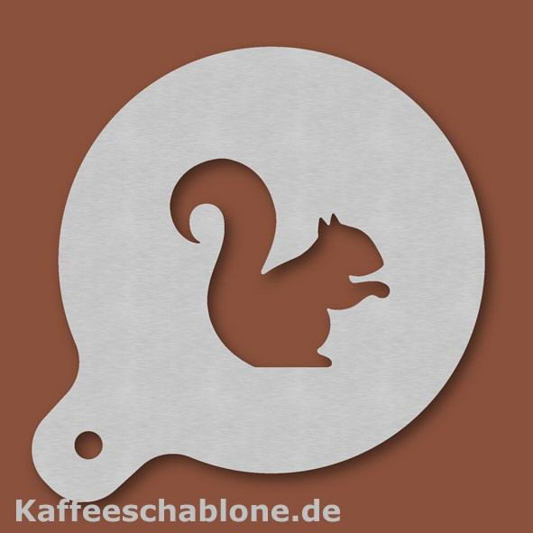 Kaffeeschablone Eichh&ouml;rnchen aus Edelstahl