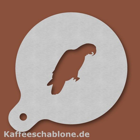 Kaffeeschablone Papagei aus Edelstahl