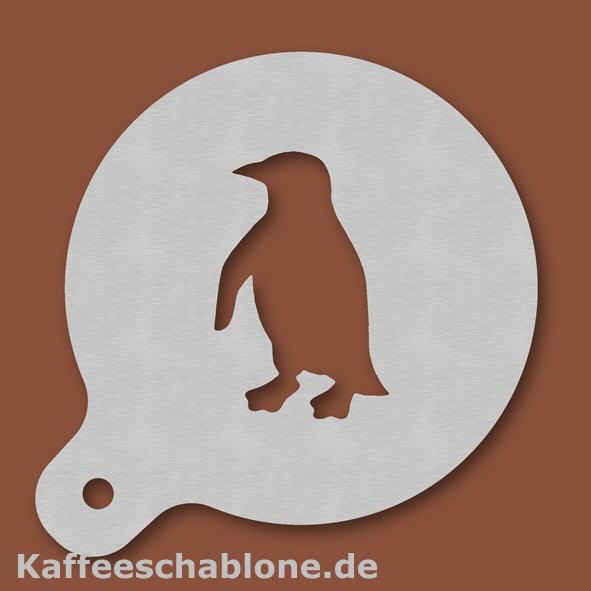 Kaffeeschablone Pinguin aus Edelstahl