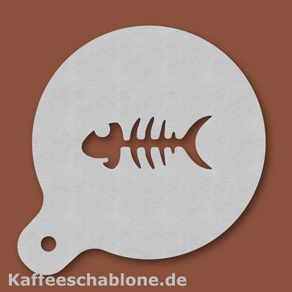 Kaffeeschablone Fischgr&auml;te aus Edelstahl