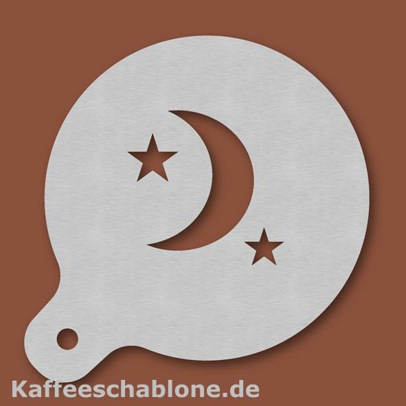 Kaffeeschablone Mond und Sterne aus Edelstahl