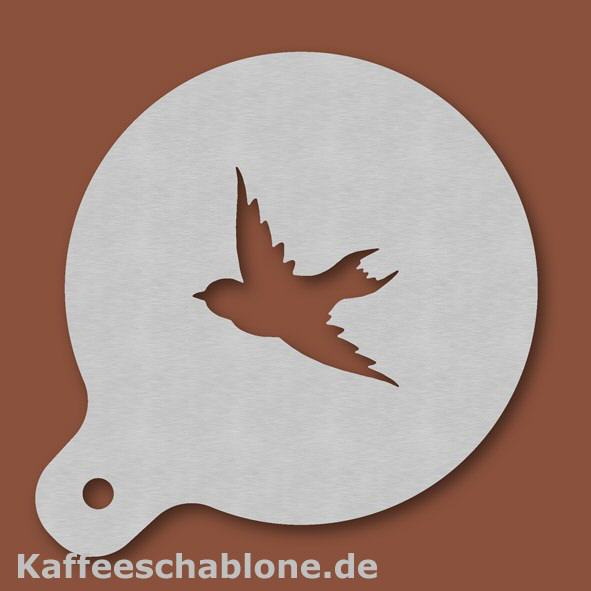 Kaffeeschablone Vogel aus Edelstahl