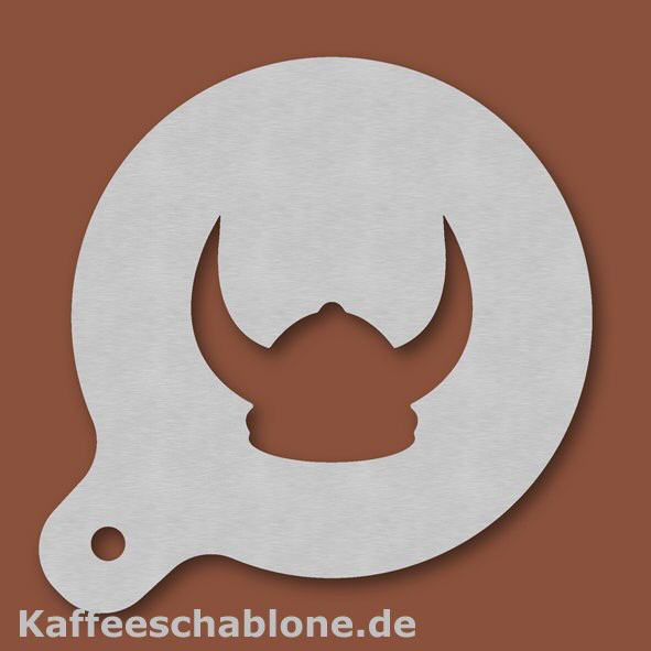 Kaffeeschablone Wikingerhelm aus Edelstahl