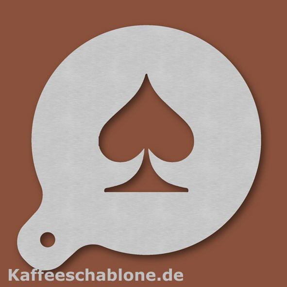 Kaffeeschablone Spielkarte Pik aus Edelstahl
