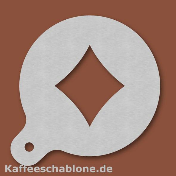 Kaffeeschablone Spielkarte Karo aus Edelstahl