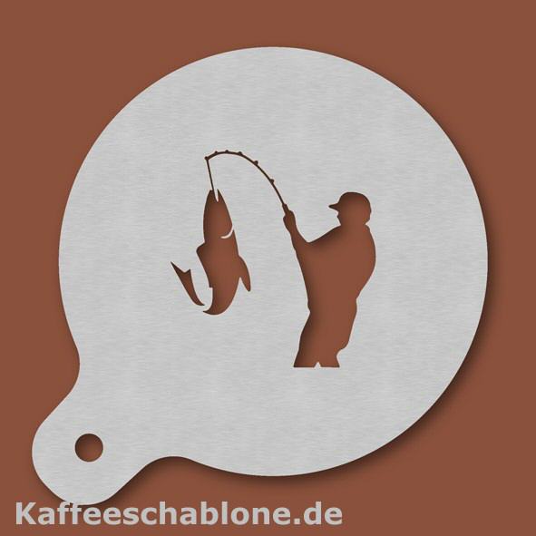 Kaffeeschablone Angler aus Edelstahl