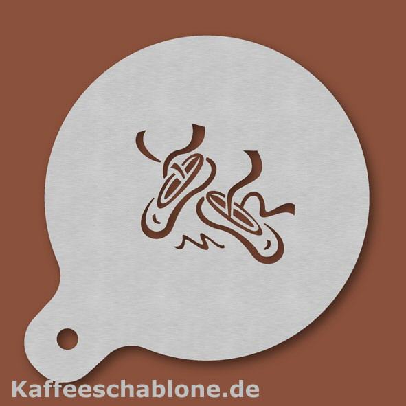 Kaffeeschablone Ballettschuhe aus Edelstahl