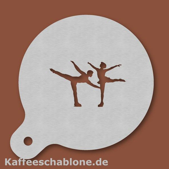Kaffeeschablone Schlittschuhl&auml;ufer aus Edelstahl
