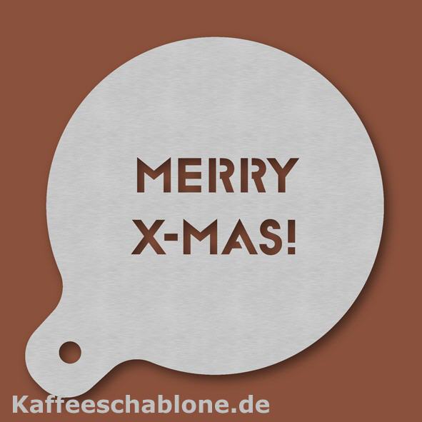 Kaffeeschablone MERRY X-MAS! aus Edelstahl