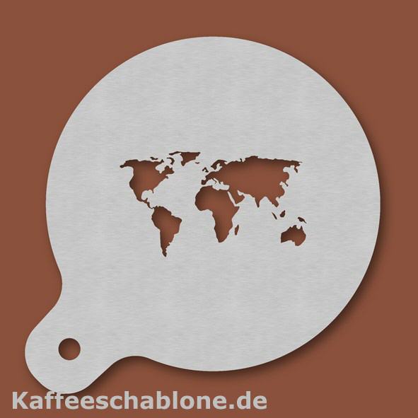 Kaffeeschablone Weltkarte aus Edelstahl