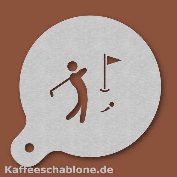 Kaffeeschablone Golfspieler aus Edelstahl
