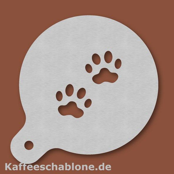 Kaffeeschablone Pfoten aus Edelstahl
